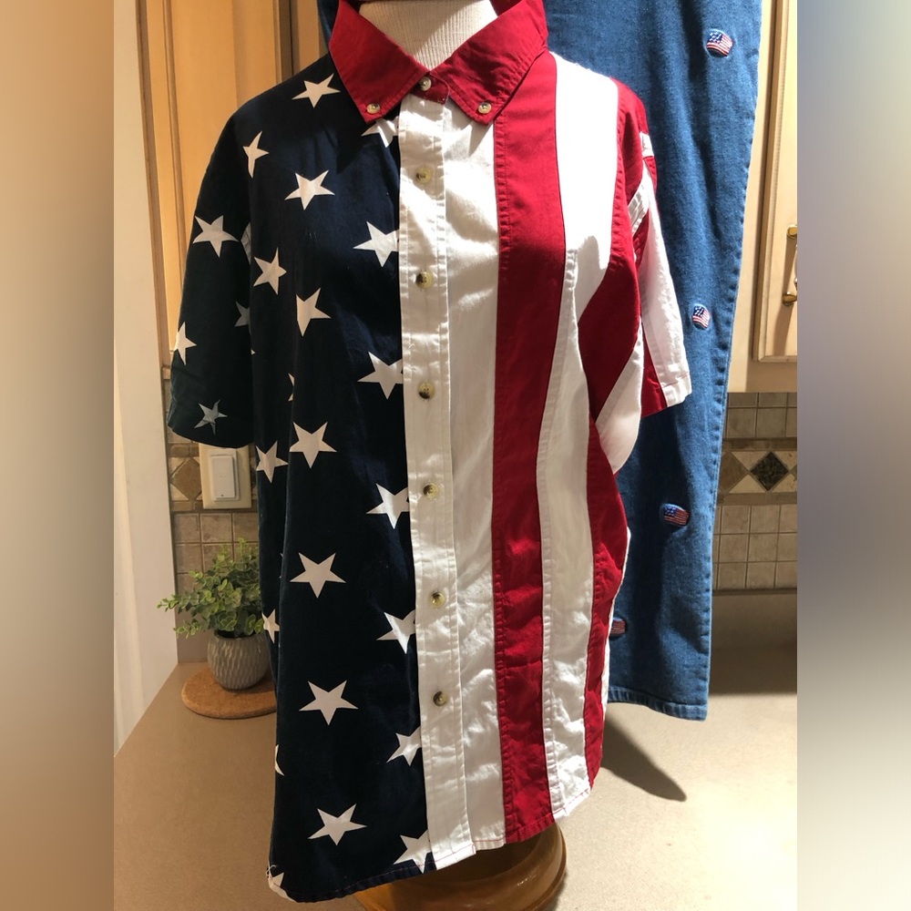 American Summer Cotton Rodeo / Show Button Down Shirt 3X
